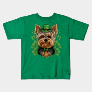 Yorkshire Terrier St. Patrick's Day Kids T-Shirt